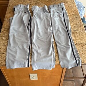 Nike Light Gray Sports Pants with Black Stripes